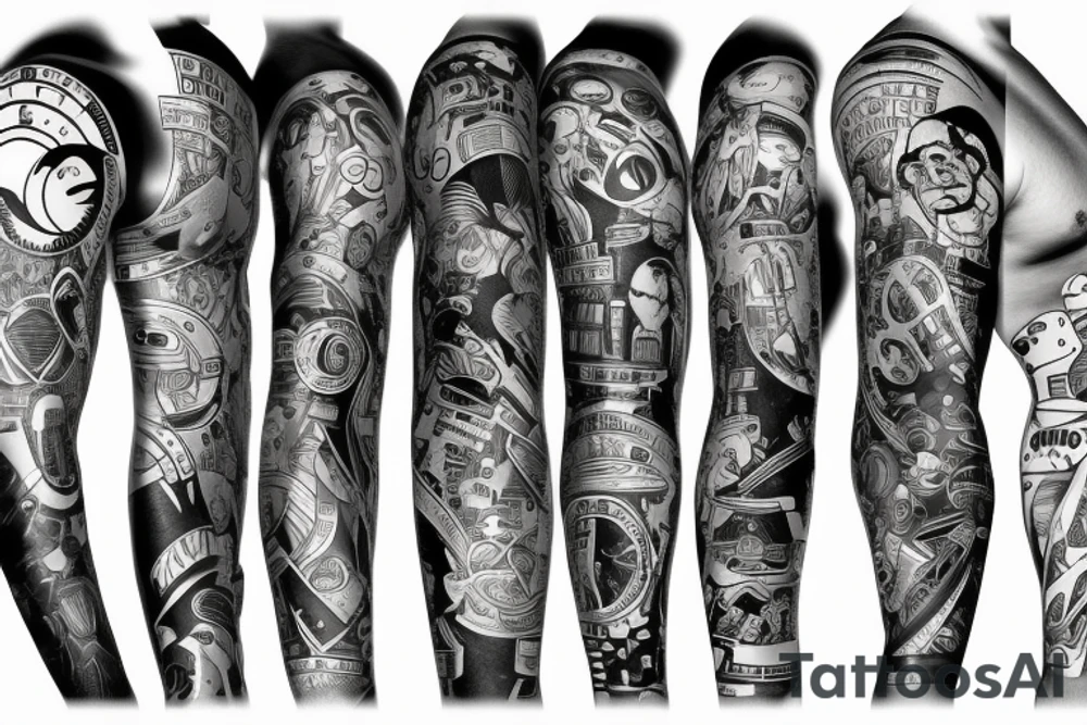 Futurama tattoo sleeve tattoo idea