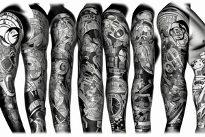 Futurama tattoo sleeve tattoo idea