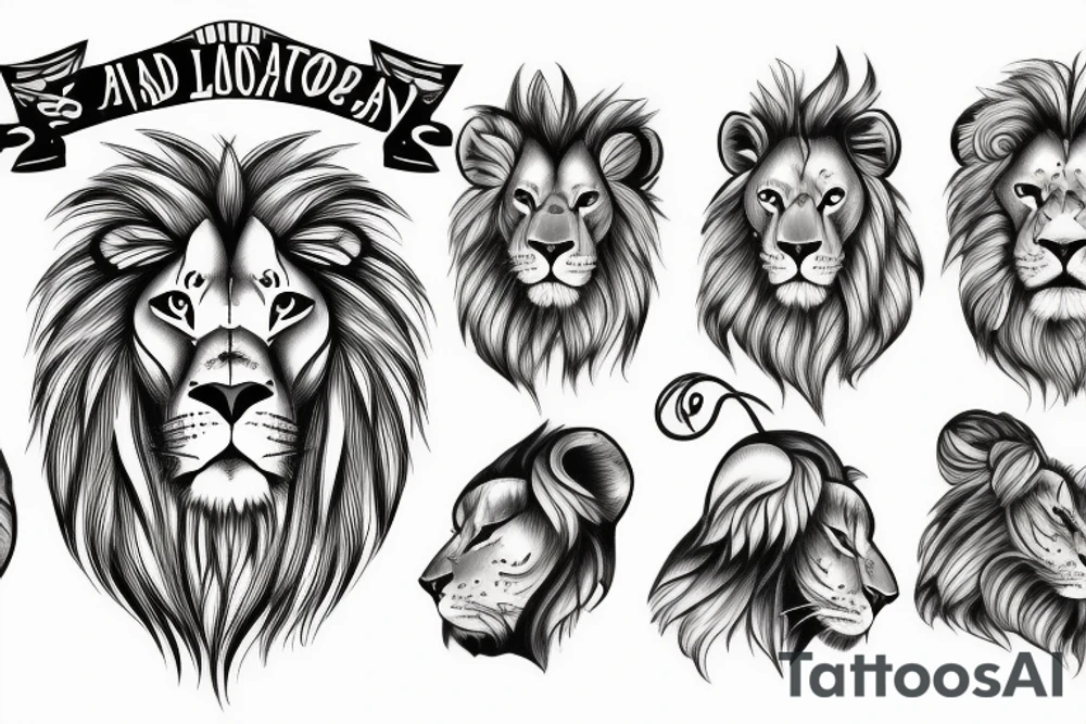 sad lion tattoo idea