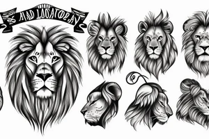 sad lion tattoo idea