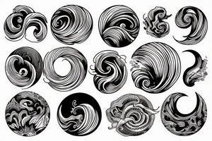 big wave in a circle tattoo idea