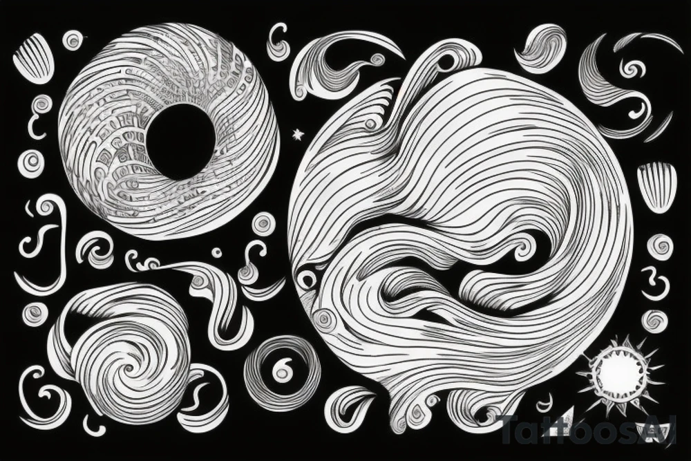 big wave in a circle tattoo idea