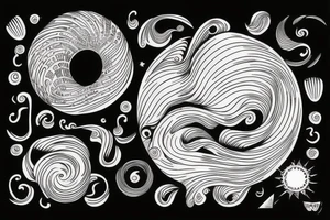 big wave in a circle tattoo idea
