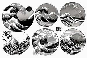 big wave in a circle tattoo idea