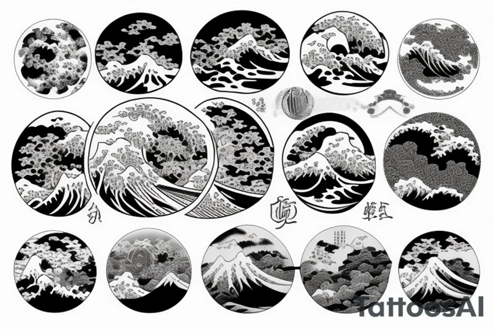 big wave in a circle tattoo idea