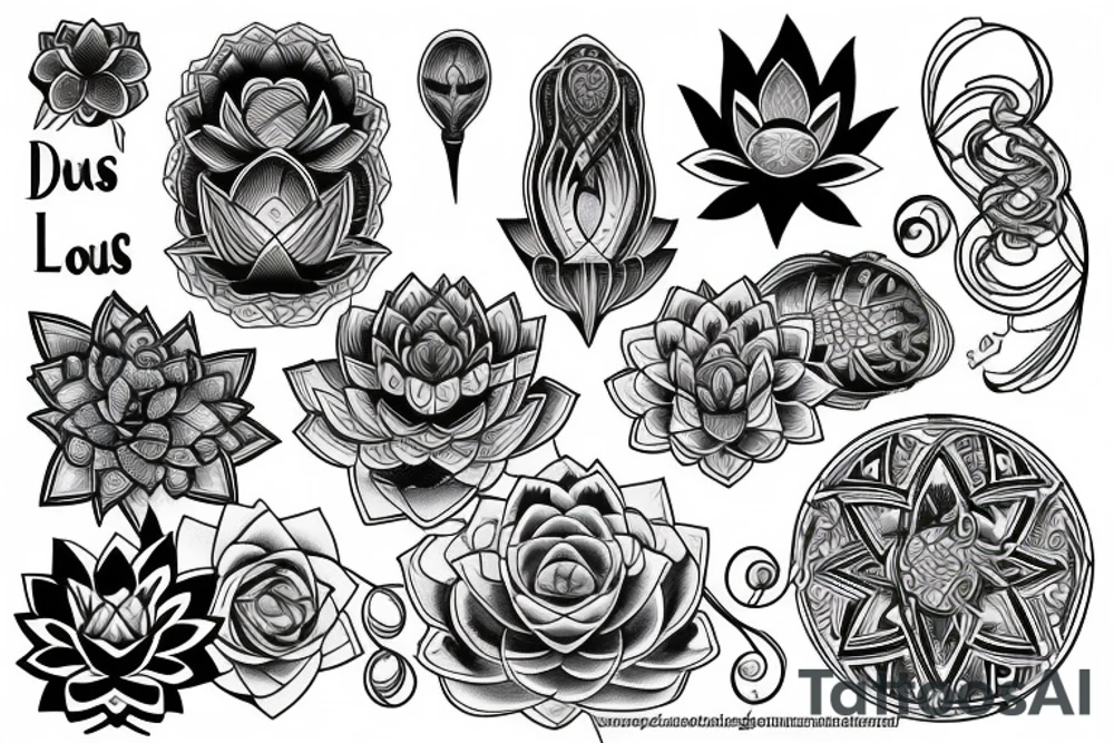 DNA and lotus tattoo idea