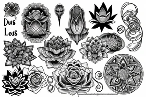 DNA and lotus tattoo idea