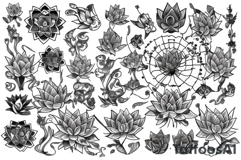 DNA and lotus tattoo idea