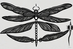 dragonfly with sword and rose tattoo idea