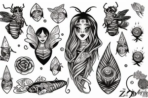 Zora daughter arura bee dawn tattoo idea