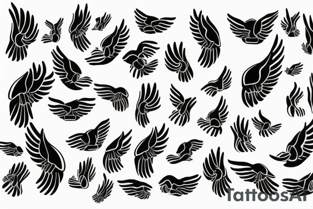 Kate James with baby footprints and angel wings tattoo idea