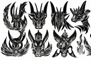 anubis fighting flames tattoo idea