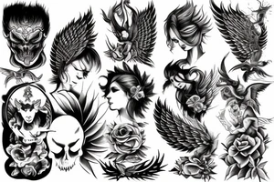 Angel and demon looking tattoo idea