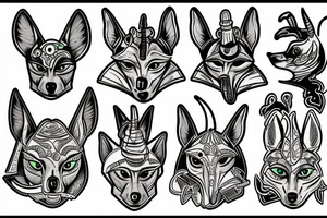 trash polka anubis tattoo idea