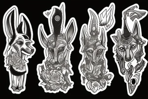 trash polka anubis tattoo idea
