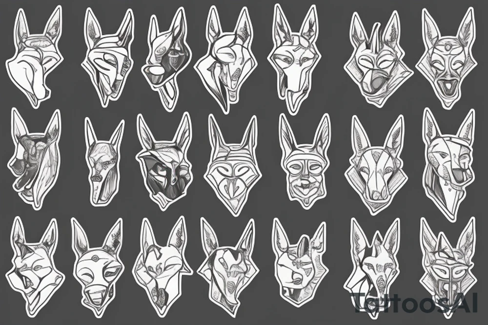 trash polka anubis tattoo idea