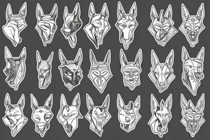 trash polka anubis tattoo idea