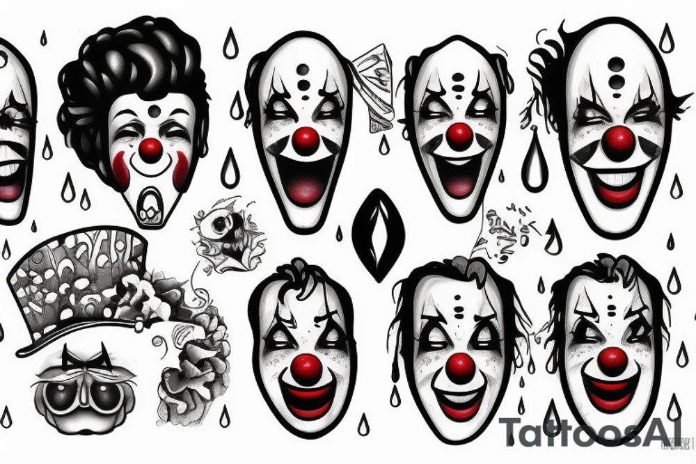 tears of a clown tattoo idea
