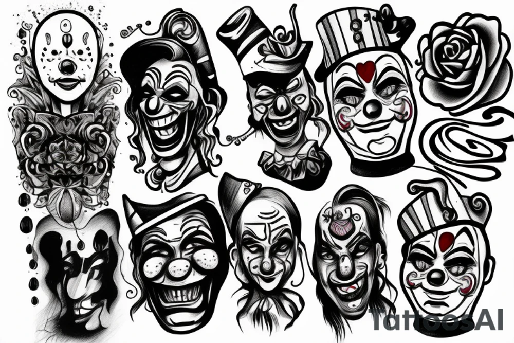 tears of a clown tattoo idea