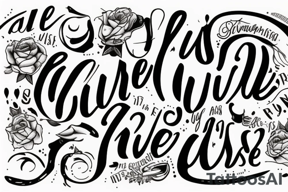 Curvy writing that says "Everything is a Ruse" on the forearm tattoo idea