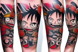 Luffy 4 gear on leg tattoo idea