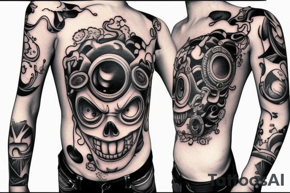 Luffy 4 gear on leg tattoo idea
