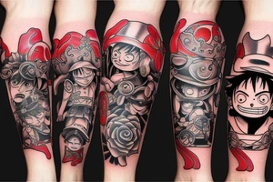 Luffy 4 gear on leg tattoo idea