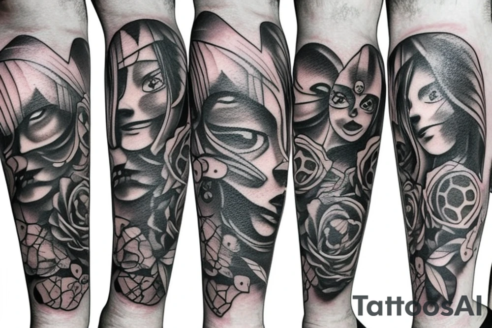 Luffy 4 gear on leg tattoo idea