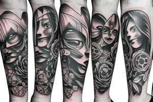 Luffy 4 gear on leg tattoo idea