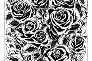 Rose with vines growing over a 7 of hearts playing card tattoo idea
