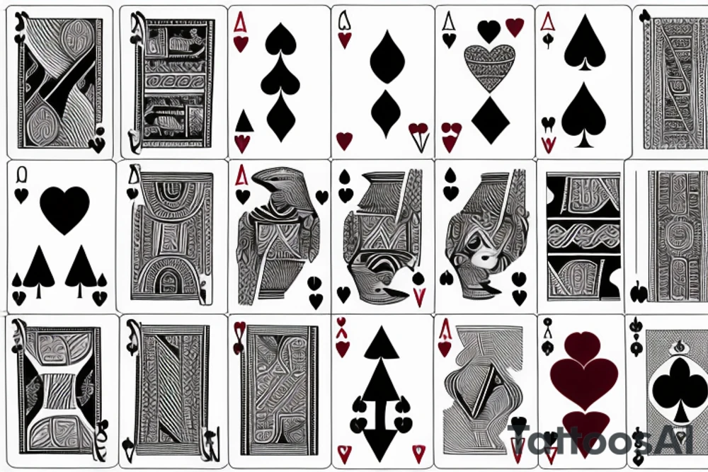 7 of hearts playing card tattoo idea