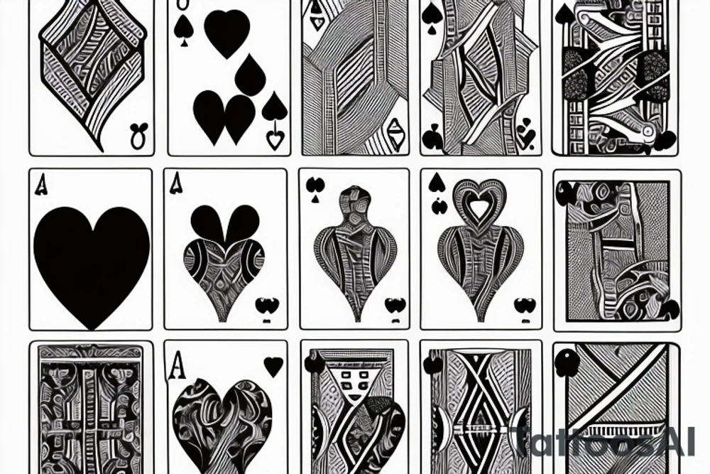7 of hearts playing card tattoo idea