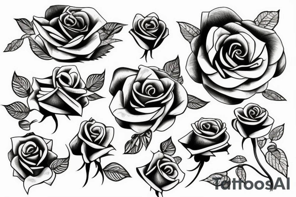 Rose with vines tattoo idea
