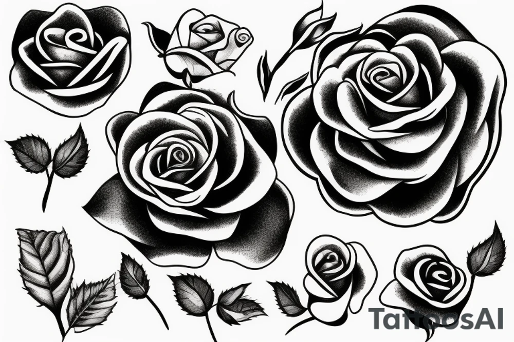 Rose flower tattoo idea