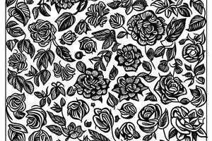 Floristic pattern with plants and flowers.  A nice composition of flowers with a Slavic motif. tattoo idea