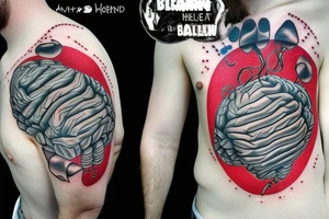 Man with brain on fire mental health tattoo idea