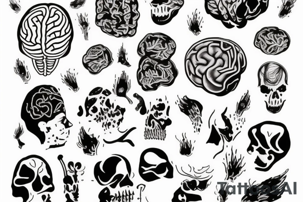 Brain on fire tattoo idea