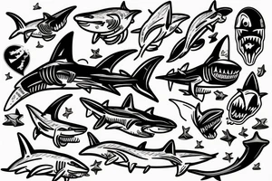 Astronaut riding a shark tattoo idea