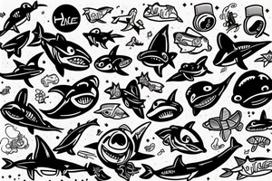 Astronaut shark tattoo idea