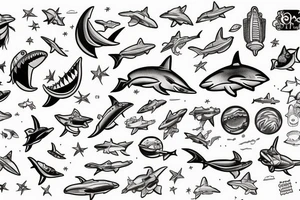 Astronaut shark tattoo idea