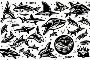 Astronaut shark tattoo idea