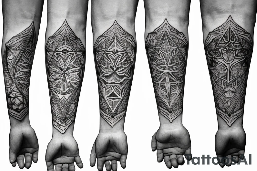 fine line geometric forearm tattoo, tree of life, sacred geometry tattoo idea