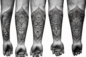 fine line geometric forearm tattoo, tree of life, sacred geometry tattoo idea