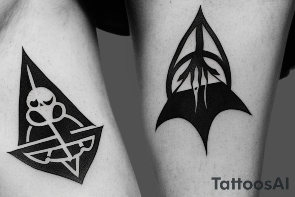 Deathly hallows with death eater sing tattoo idea