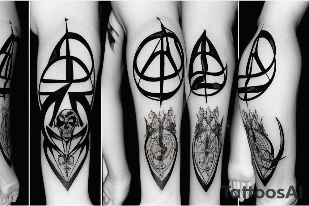 Deathly hallows with death eater sing tattoo idea