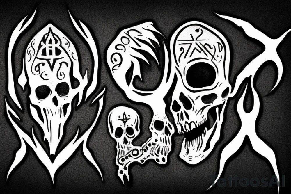 Deadly hallows with death eater sign tattoo idea