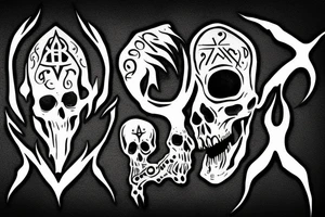 Deadly hallows with death eater sign tattoo idea