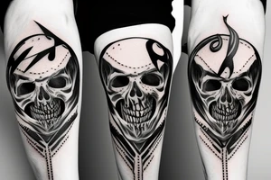 Deadly hallows with death eater sign tattoo idea