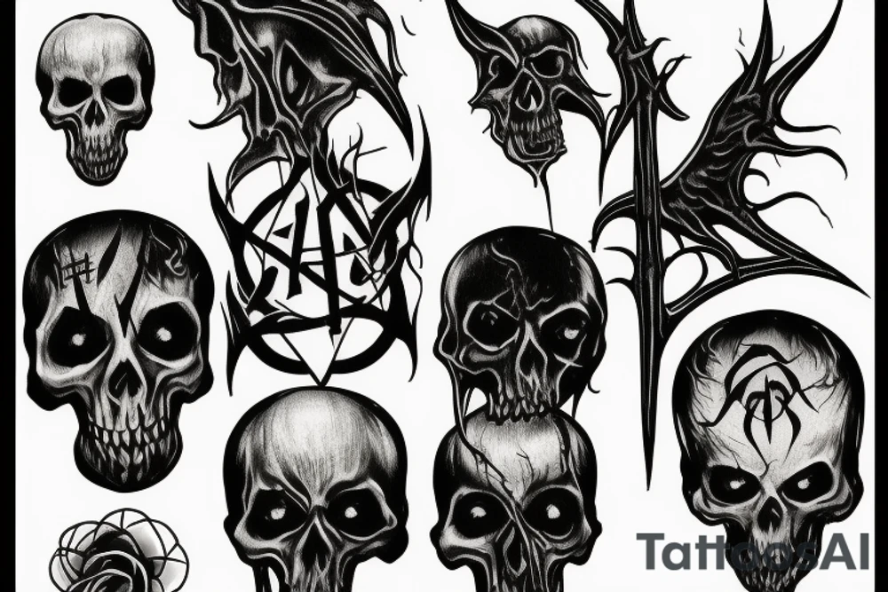 Deadly hallows with death eater sign tattoo idea
