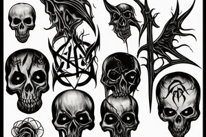 Deadly hallows with death eater sign tattoo idea